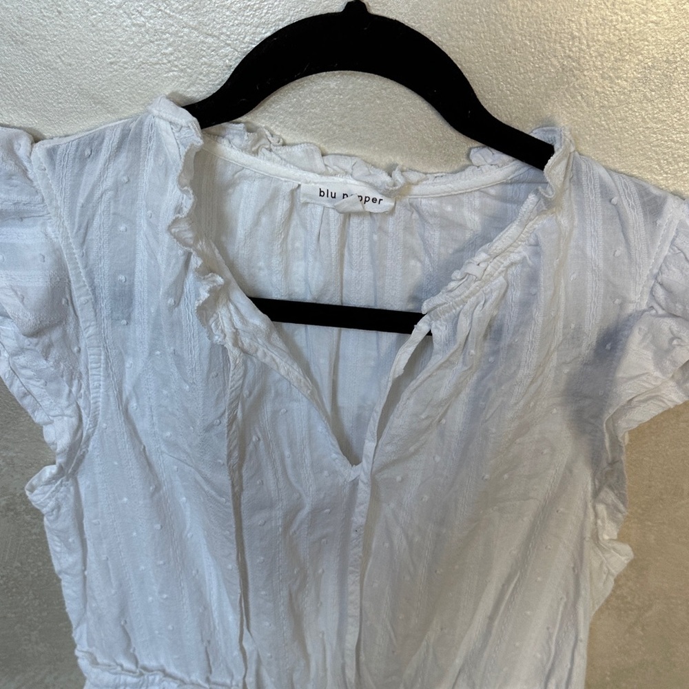 Blu Pepper Ruffle Sleeve Mini Dress sz large - Picture 4 of 8